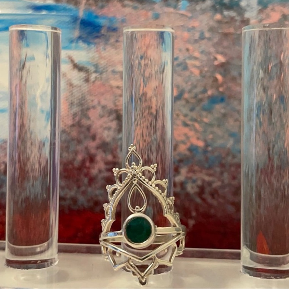 Real silver ring, real gemstone